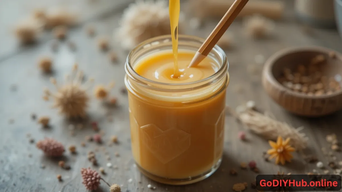 Homemade lavender-scented candle in a jar